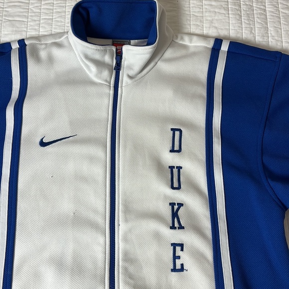 Vintage Retro 90s Duke Blue Devils Basketball Nike Warm Up Top - Picture 2 of 6